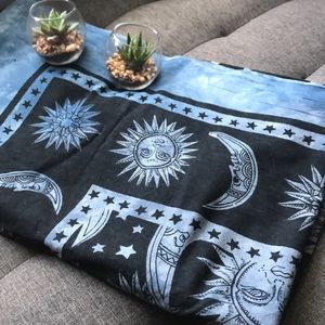 Sun and Moon Blue Tapestry